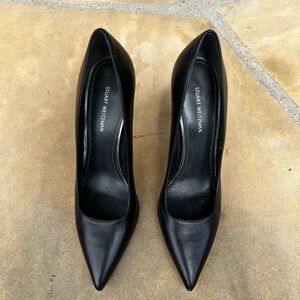 Stuart Weitzman Black Heels Classic Pointed Toe